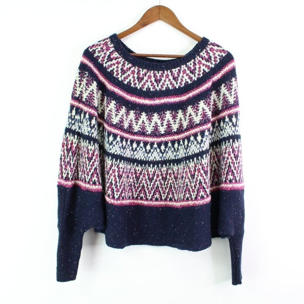 Anthro Sleeping on Snow Fairisle Dolman Knit Sweater Size XS